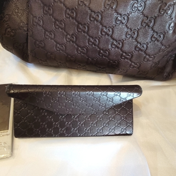 Gucci Eyeglass Case Guccisimma Brown - Picture 1 of 13
